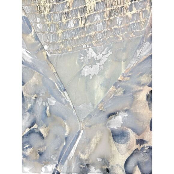 Chelsea and Violet blue floral boho long sleeve shirt size medium - Picture 2 of 7